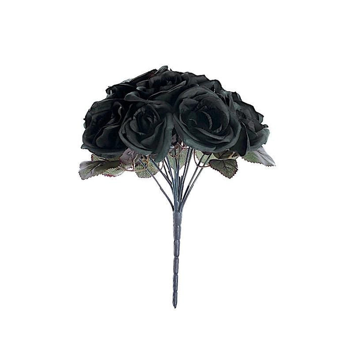 10" tall Velvet Roses Artificial Flowers Bouquet - Blush ARTI_RS004_BLK