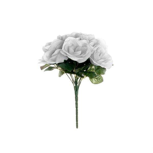 10" tall Velvet Roses Artificial Flowers Bouquet - Blush ARTI_RS004_SILV