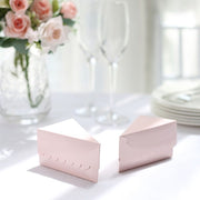 10 Triangle Cake Slice Paper Boxes with Scalloped Top Favor Holders