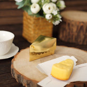 10 Triangle Cake Slice Paper Boxes with Scalloped Top Favor Holders