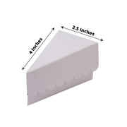 10 Triangle Cake Slice Paper Boxes with Scalloped Top Favor Holders