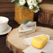 10 Triangle Cake Slice Paper Boxes with Scalloped Top Favor Holders