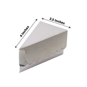 10 Triangle Cake Slice Paper Boxes with Scalloped Top Favor Holders