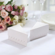 10 Triangle Cake Slice Paper Boxes with Scalloped Top Favor Holders