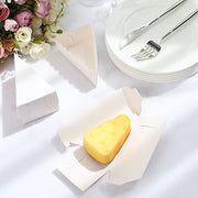 10 Triangle Cake Slice Paper Boxes with Scalloped Top Favor Holders