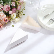 10 Triangle Cake Slice Paper Boxes with Scalloped Top Favor Holders