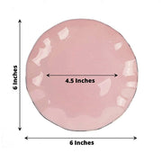 10 White Round Plastic Salad Dinner Plates with Gold Wavy Rim - Disposable Tableware