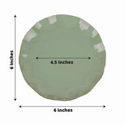 10 White Round Plastic Salad Dinner Plates with Gold Wavy Rim - Disposable Tableware