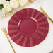 10 White Round Plastic Salad Dinner Plates with Gold Wavy Rim - Disposable Tableware