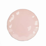 10 White Round Plastic Salad Dinner Plates with Gold Wavy Rim - Disposable Tableware DSP_PLR0016_6_046GD