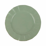 10 White Round Plastic Salad Dinner Plates with Gold Wavy Rim - Disposable Tableware DSP_PLR0016_9_087GD