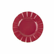 10 White Round Plastic Salad Dinner Plates with Gold Wavy Rim - Disposable Tableware DSP_PLR0016_9_BGGD