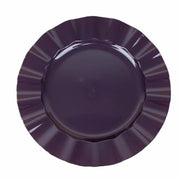 10 White Round Plastic Salad Dinner Plates with Gold Wavy Rim - Disposable Tableware DSP_PLR0016_9_PPGD