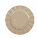 10 White Round Plastic Salad Dinner Plates with Gold Wavy Rim - Disposable Tableware DSP_PLR0016_9_TPGD