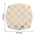 10 White Square Plates with Gold Geometric Design - Disposable Tableware