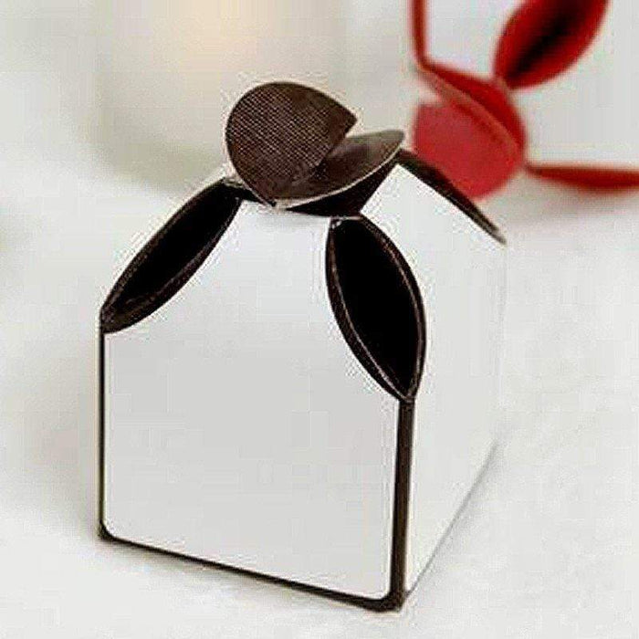 100 2 Tone Wedding Favor Boxes - Chocolate Brown BOX_2TONE_CHOC