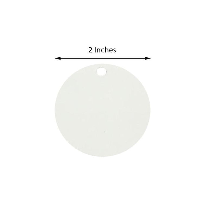100 2" wide Round Paper Gift Tags - Black and White TAG_CIR_BLK