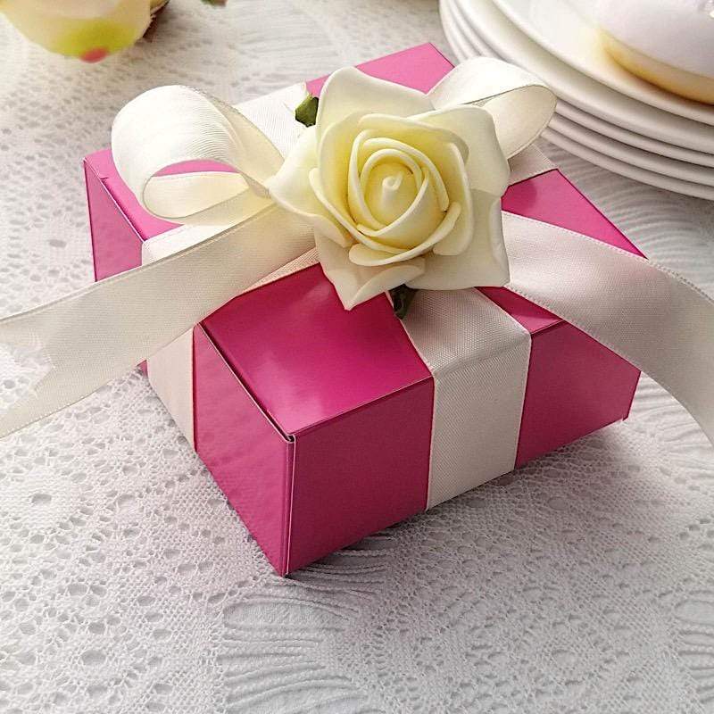 100 4"x4"x2" Cake Wedding Party Favors Boxes with Tuck Top