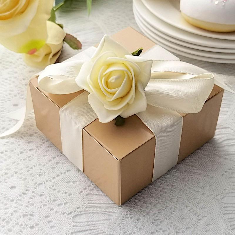 100 4"x4"x2" Cake Wedding Party Favors Boxes with Tuck Top