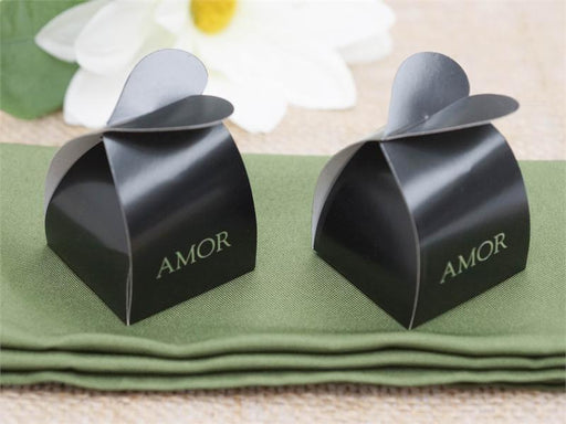 100 Amor Heart Favor Boxes BOX_AMOR_BLK