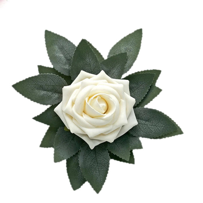 100 Bulk Artificial Rose Leaves Faux Greenery - Frosted Green ARTI_LEAF_01_FRO