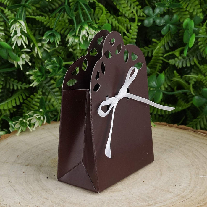 100 Cut out Top Boxes for Wedding Favors - Chocolate Brown BOX_05_CHOC