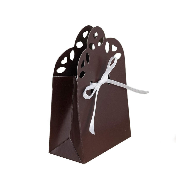 100 Cut out Top Boxes for Wedding Favors - Chocolate Brown BOX_05_CHOC