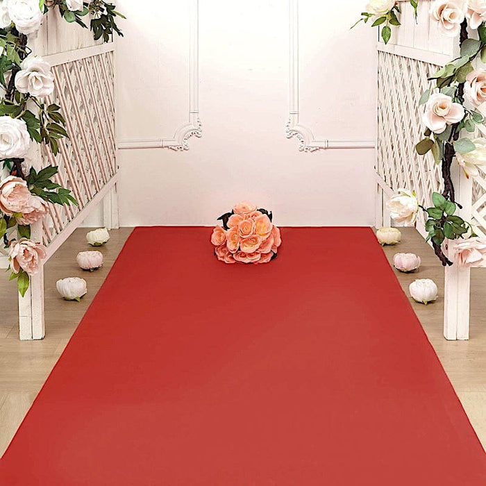 100 ft long Rayon Wedding Aisle Runner - Red RUNER_FAB01_100_RED