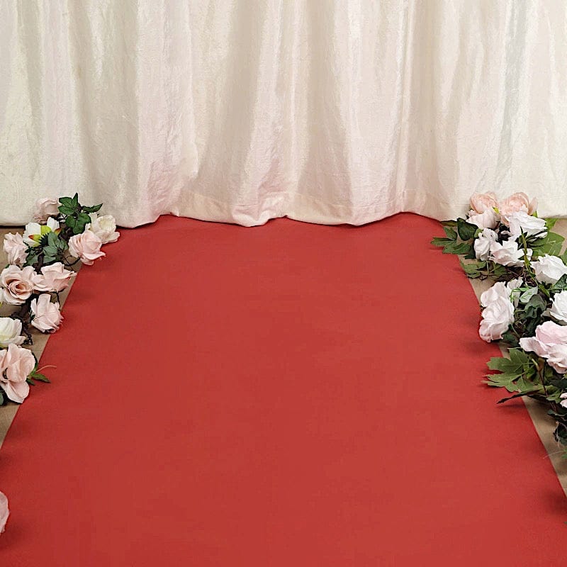 100 ft long Rayon Wedding Aisle Runner - Red RUNER_FAB01_100_RED