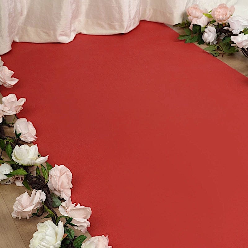 100 ft long Rayon Wedding Aisle Runner - Red RUNER_FAB01_100_RED