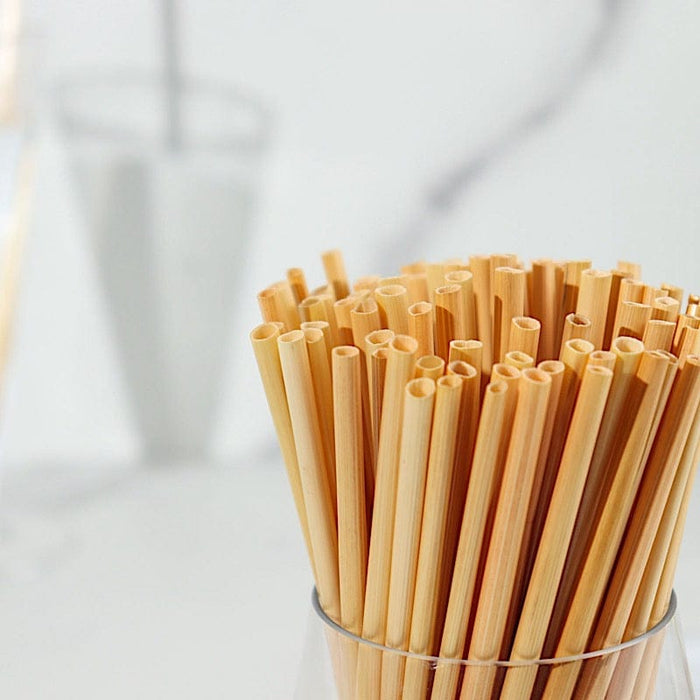 100 Natural 6" Wheat Sustainable Drinking Straws - Light Brown STRAW_WHEA01_6_NAT