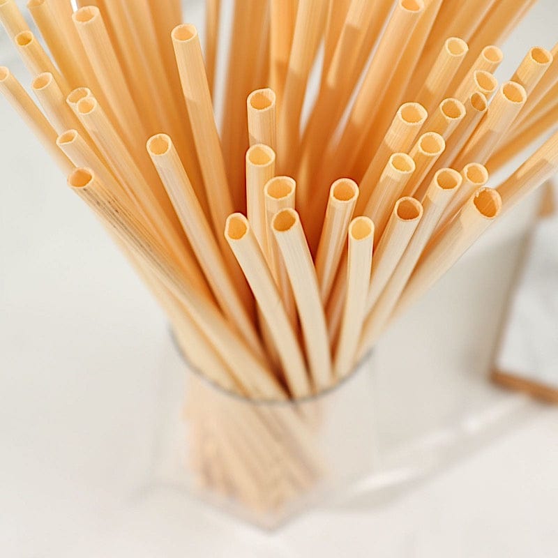 100 Natural 9" Wheat Sustainable Drinking Straws - Light Brown STRAW_WHEA01_9_NAT