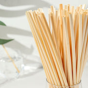 100 Natural 9" Wheat Sustainable Drinking Straws - Light Brown STRAW_WHEA01_9_NAT