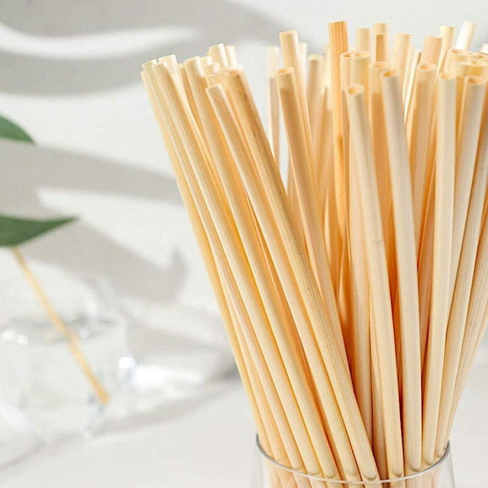 100 Natural 9" Wheat Sustainable Drinking Straws - Light Brown STRAW_WHEA01_9_NAT