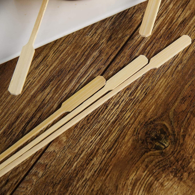 100 pcs 10" long Natural Bamboo Paddle Sustainable Skewers Picks - Light Brown DSP_BIRC_P007