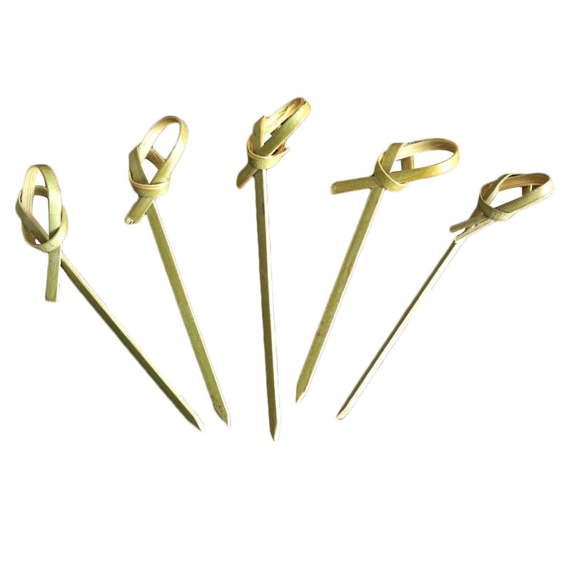 100 pcs 3" Natural Knotted Bamboo Sustainable Picks - Disposable Tableware BIRC_S060
