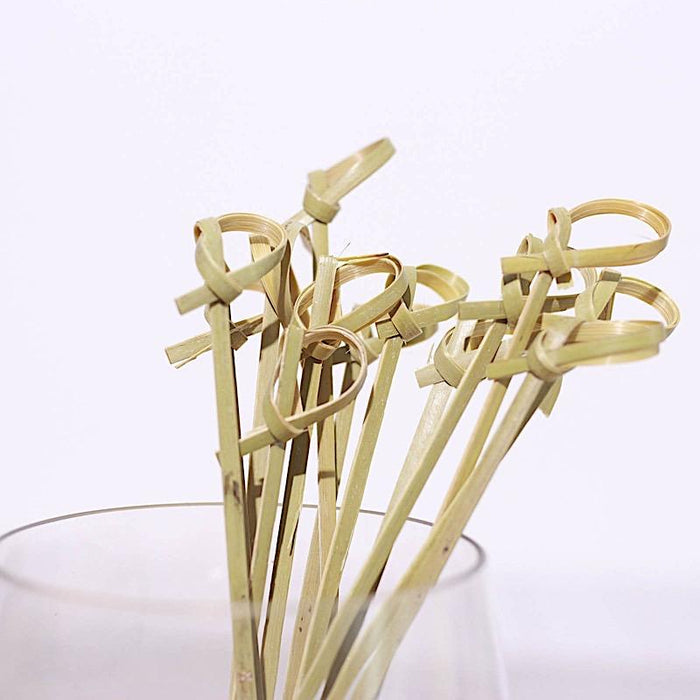 100 pcs 3" Natural Knotted Bamboo Sustainable Picks - Disposable Tableware BIRC_S060