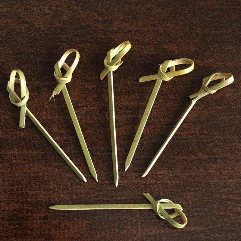 100 pcs 3" Natural Knotted Bamboo Sustainable Picks - Disposable Tableware BIRC_S060