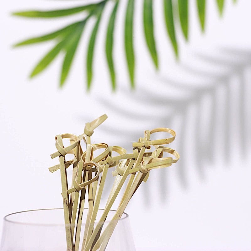 100 pcs 3" Natural Knotted Bamboo Sustainable Picks - Disposable Tableware BIRC_S060