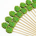 100 pcs 5" long Natural Bamboo Sustainable Skewers Picks with Leaves Top - Light Brown DSP_BIRC_P011