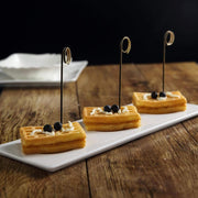 100 pcs 5" long Natural Bamboo Sustainable Skewers Picks with Loop Ring - Black DSP_BIRC_P005