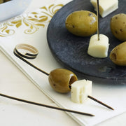 100 pcs 5" long Natural Bamboo Sustainable Skewers Picks with Loop Ring - Black DSP_BIRC_P005