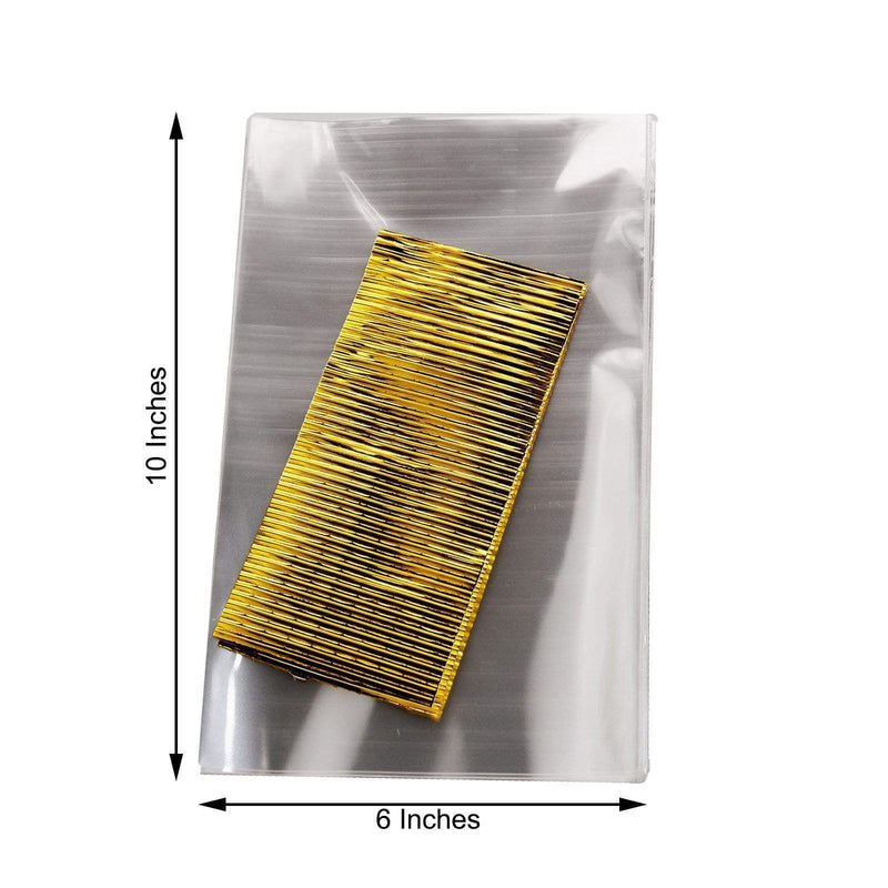100 pcs 6"x10" Cellophane Treat Bags with Twist Ties - Clear BAG_PVC01_6X10_CLR