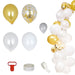100 pcs Balloons Garland Arch Party Decorations Kit - Gold White Silver Clear BLOON_KIT05_WHGD