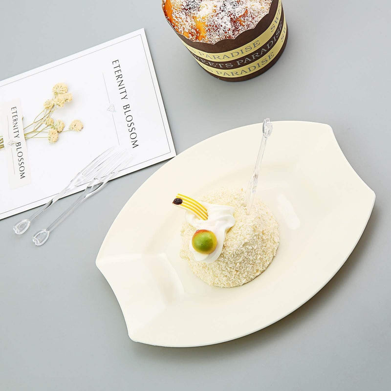 100 pcs Clear Plastic Cocktail Forks - Disposable Tableware PLST_YY23_CLR