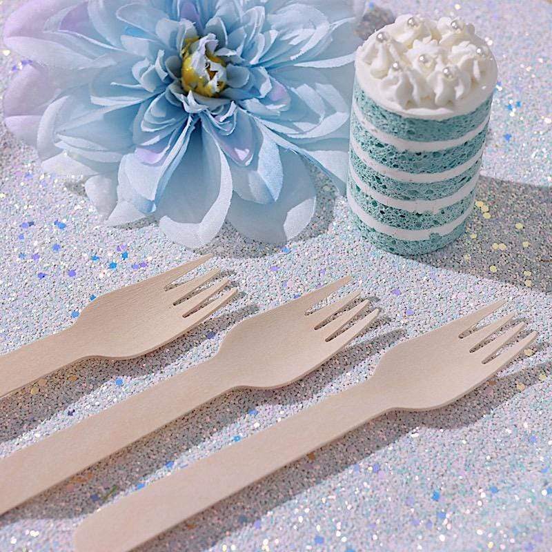 100 pcs Natural Birchwood Forks - Disposable Tableware BIRC_F026