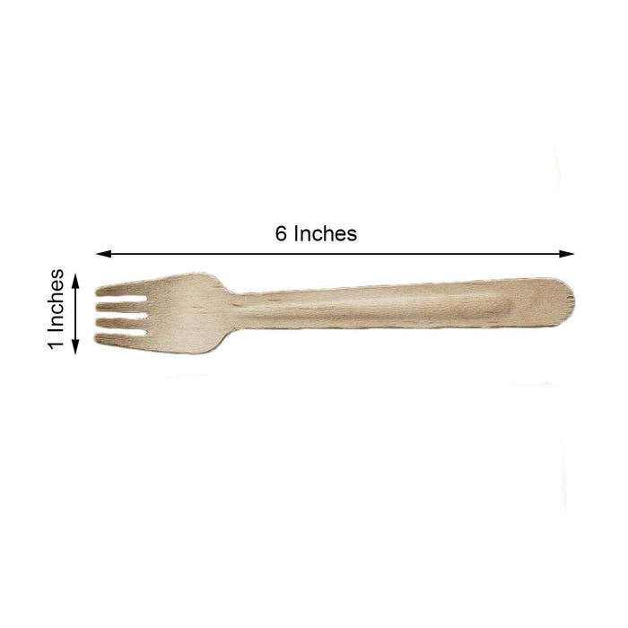 100 pcs Natural Birchwood Forks - Disposable Tableware BIRC_F026