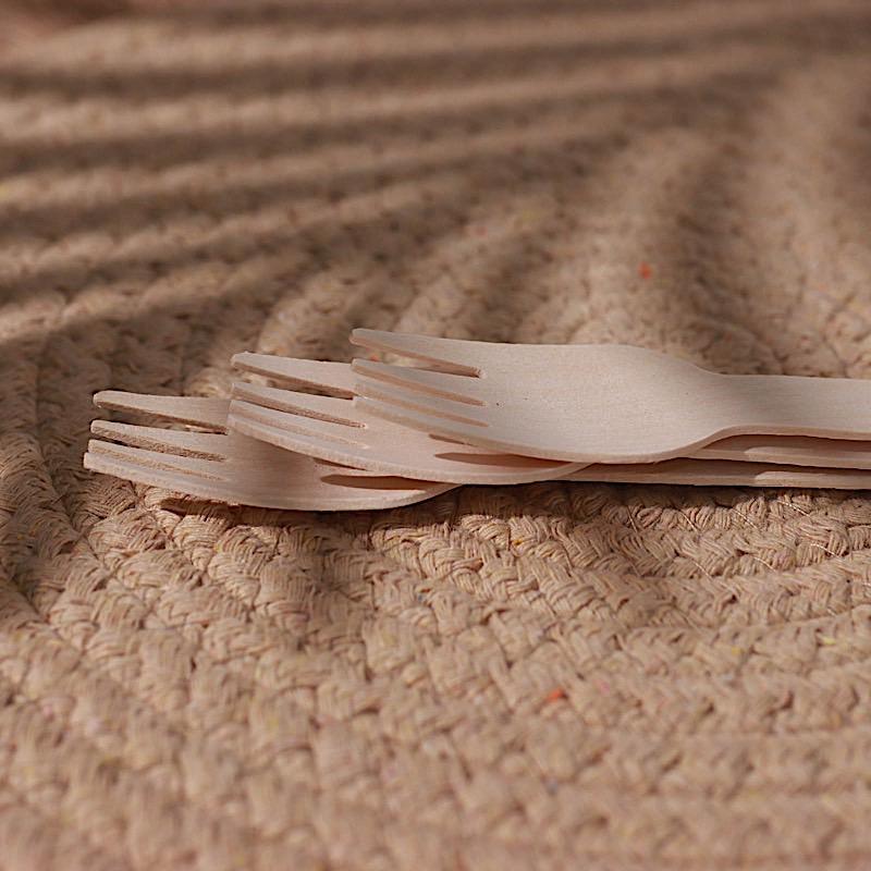 100 pcs Natural Birchwood Forks - Disposable Tableware BIRC_F026