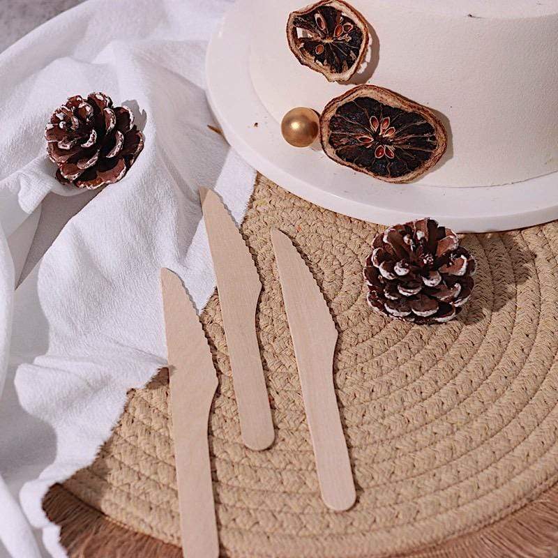 100 pcs Natural Birchwood Knives - Disposable Tableware BIRC_F025