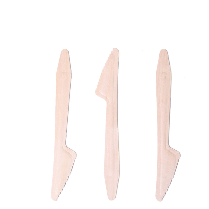 100 pcs Natural Birchwood Knives - Disposable Tableware BIRC_F025